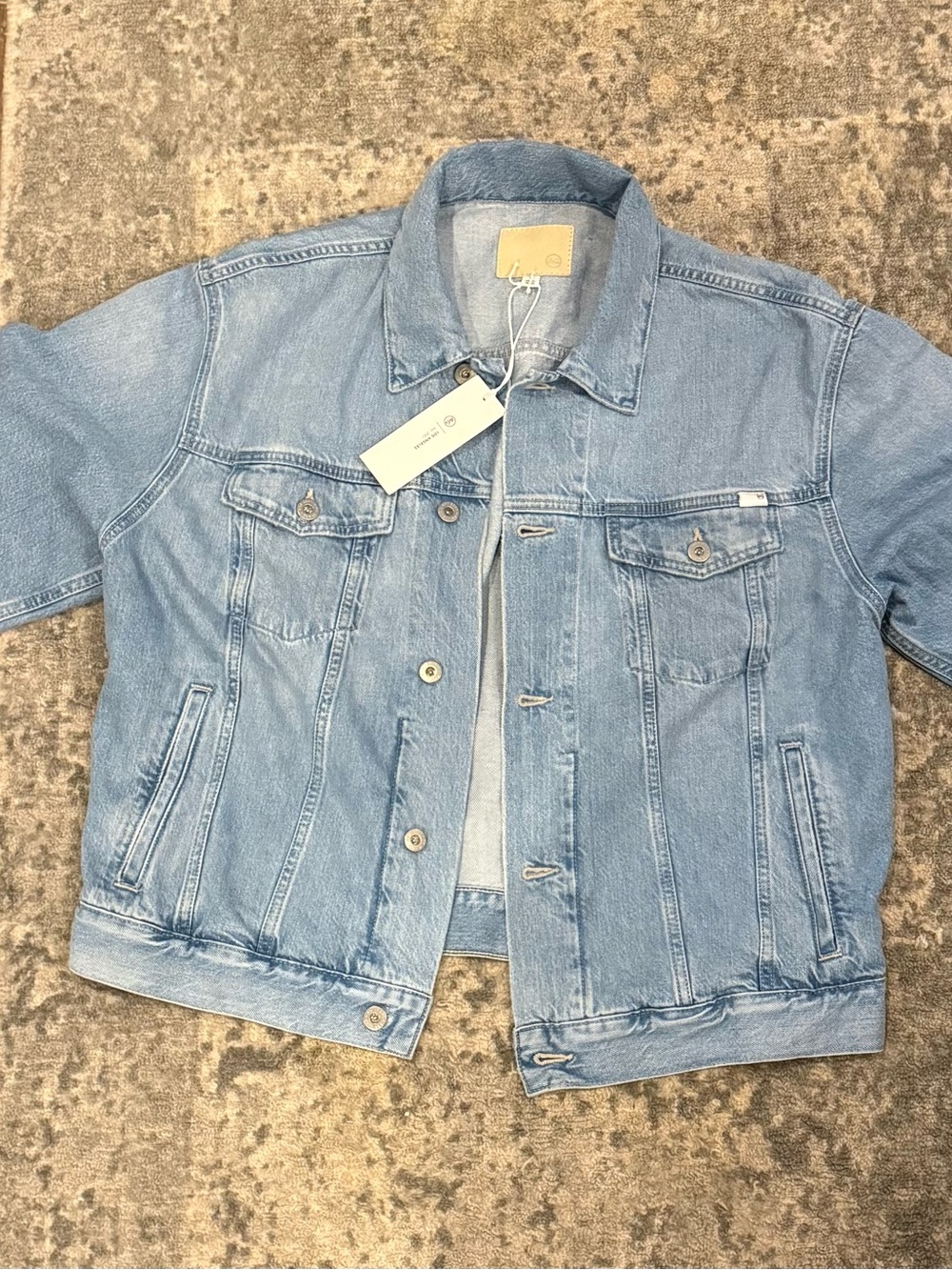 Ag Adriano Goldschmied Light Blue Denim Jacket. Size Large